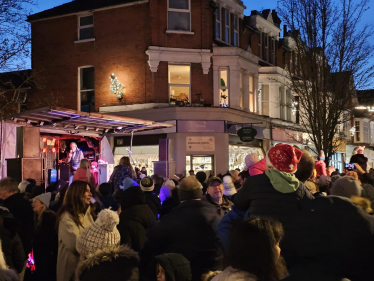 Claygate Christmas lights switch on